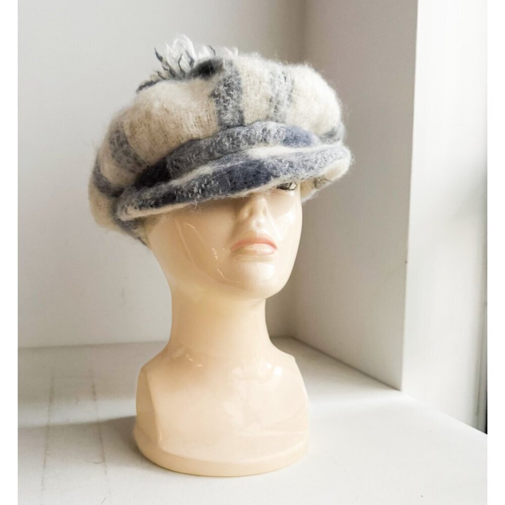 Donegal Design Ivory Blue Wool Hat M/L